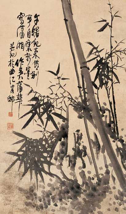 蒲华 墨竹 立轴